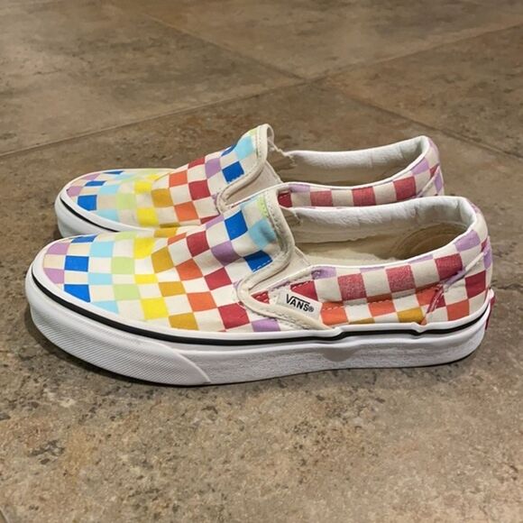 Vans Rainbow Checkerboard Slip-on Sneakers Unisex Size M4 W 5.5 500714 - Picture 5 of 12